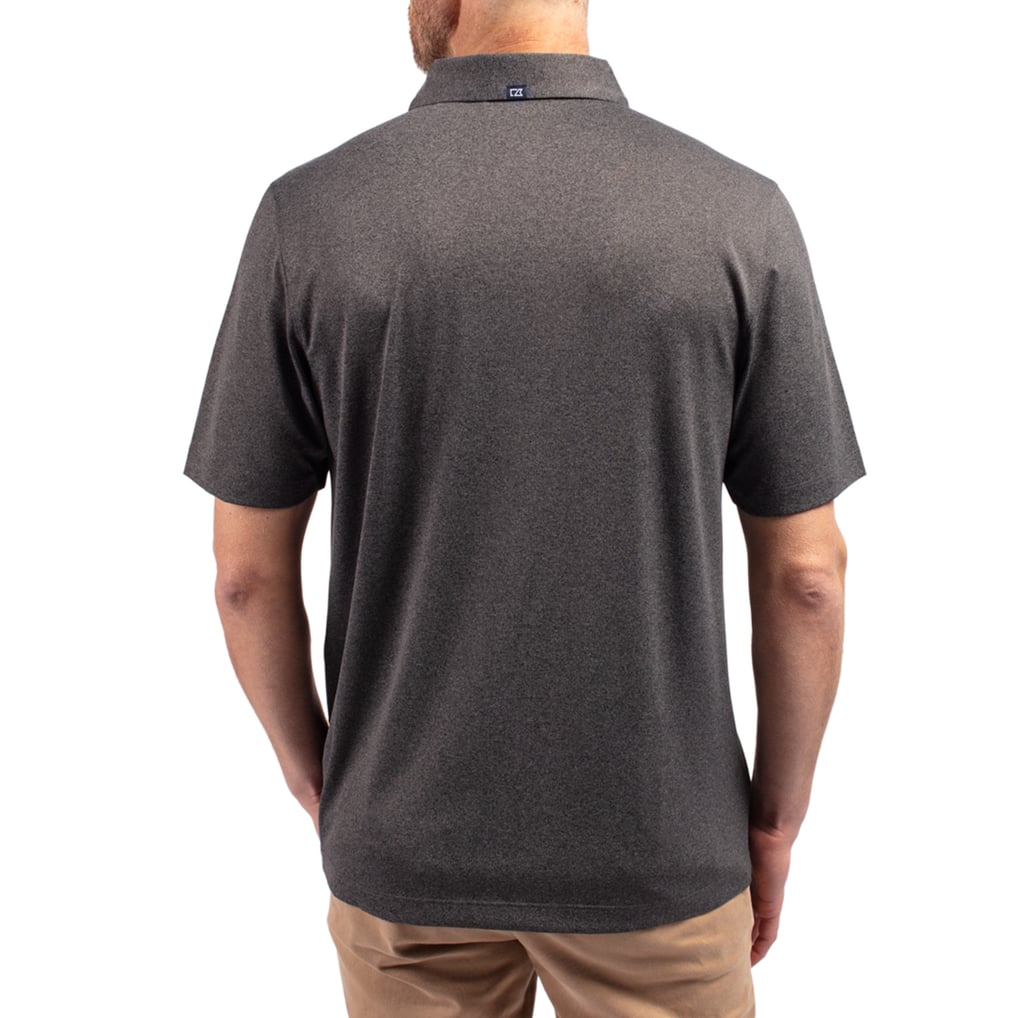  Marshall Thundering Herd Cutter & Buck Forge Eco Stretch Recycled Polo - Heather Black